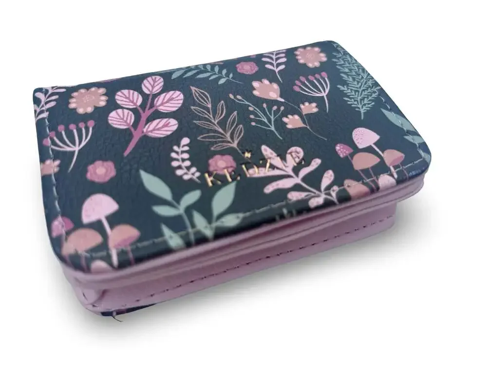 Kedzie Essentials Only Cash and Card Wallet Floral Mushroom Print